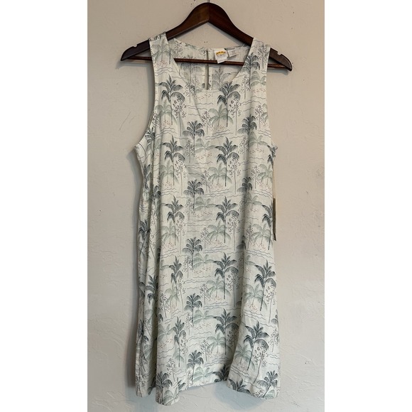 C&C California Dresses & Skirts - C&C California Linen Bali Palm Trapeze Tank‎ Dress M NWT Resort Tropical Beach